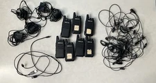 Lot of 7 Retevis RT22 Two Way Long Range Radios, Belt Clips USB Cables, Headsets