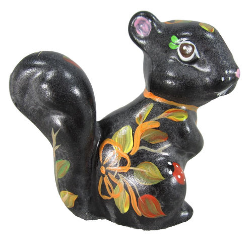 Fenton Black Squirrel & Ladybugs Super Exclusive 11/11 Figur by R. Worstell