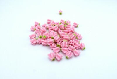 Small Pink Clay Crown Flowers, Pack of 100, Handmade Lei Making Material