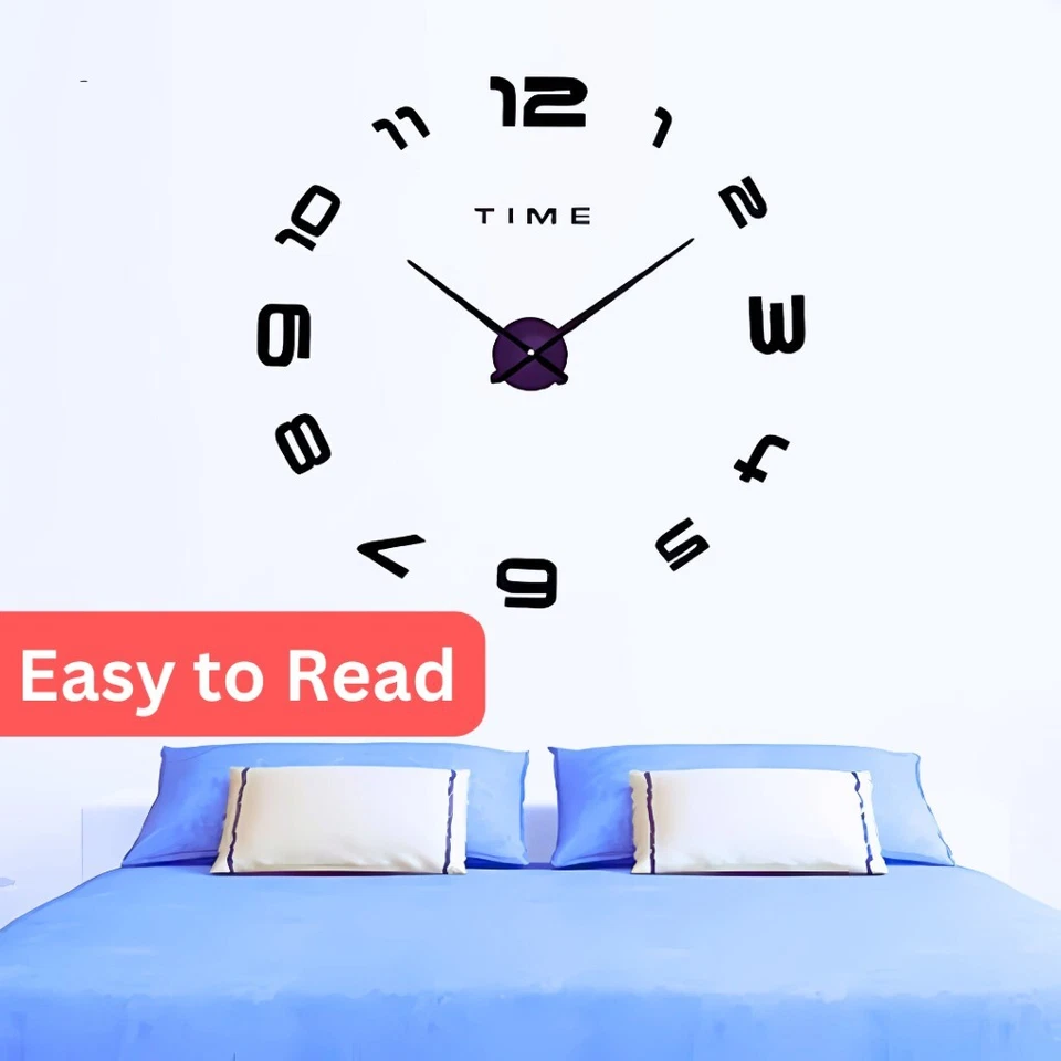 ✅ BIG 130cm 特大时钟‼️DIY 3D Numbers Wall Clock for Living Room 客廳 Aesthetic Modern - Image 2 of 4