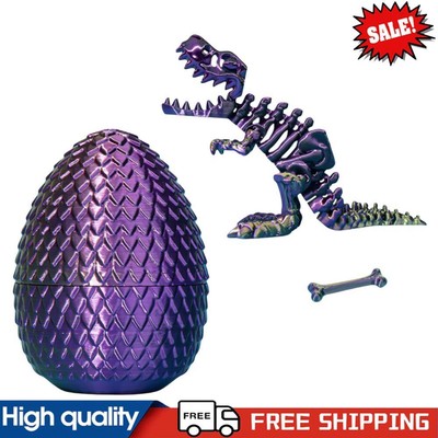 Beweglicher Gelenkdrache 3D Druck Dinosaurier Ei Gelenkdrache (schwarz-gold-lila)