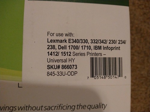 New IPW Toner Cartridge Black Compatible Lexmark E330/340 Dell 1700/1710 - Picture 2 of 2