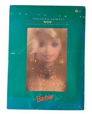 Barbie 1995 Collection Holiday Jewel Porcelain Doll Beautiful Blonde Open Box