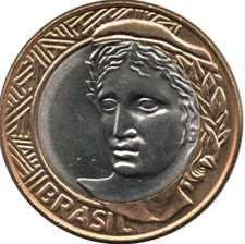 Brazil coin 1 Real 2021 UNC new Republic face geometric patterns Southern Cross