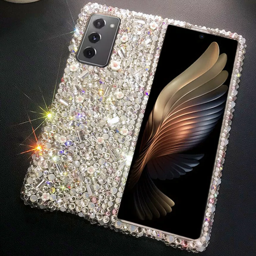 For Samsung Galaxy Z Fold 4/fold 5/Z Fold 3 Phone Case Diamond Hard Clear  Cover