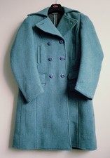 Maharishi Greenish Blue 100%wool Oversized Military Coat Size 10/12 Rrp £695