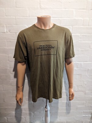Peaceful Productions Limited Edition Tshirt Tee XXL 2XL Grün Oberteil Herren Hooligan