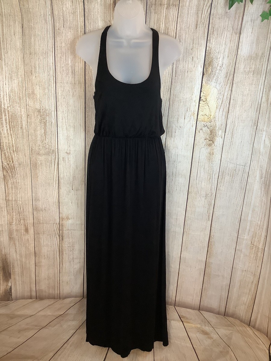 Rolla Coster Women's Size Small Tank Dress Black Racerback long maxi dress  D | eBay
