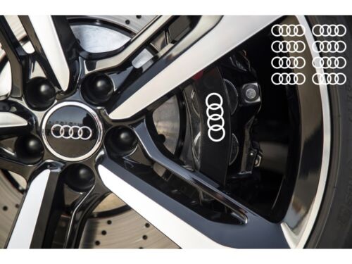 Aufkleber Audi Ringe Felgen Fenster Bremssattel Spiegel Aufkleber – 8Stk. Satz - Bild 1 von 4