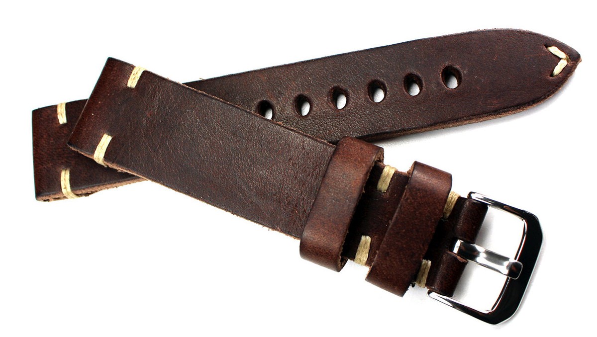 Handmade Lederarmband Deutschland RIOS1931 Handmade Leder-Armband Für Uhren - Vintage Look, 18-22 Mm, Made In Germany Handgemachtes Uhrenband