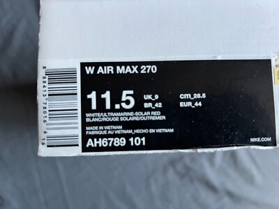 はる Nike Air Max 270 Ultramarine & Solar Red sz 11.5W / 10M | eBay