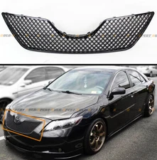 FOR 2007-2009 TOYOTA CAMRY BLACK OUT JDM 3D DIAMOND FRONT HOOD MESH GRILL GRILLE