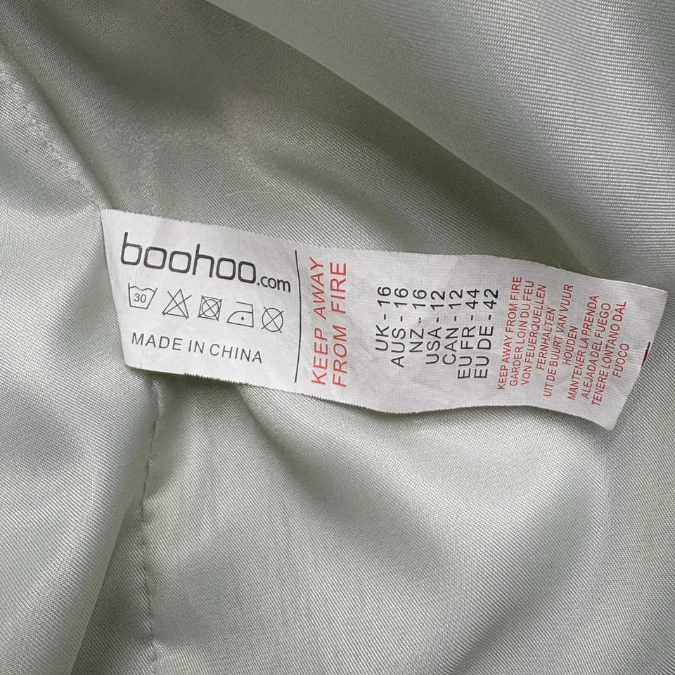 Chaqueta acolchada de pana azul Boohoo para mujer grande azul verde Foto 4 de 4