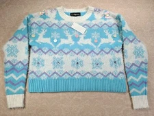 33 DEGREES Women Sweater sz S Multicolor Striped Winter Thick Cropped L/S NWT