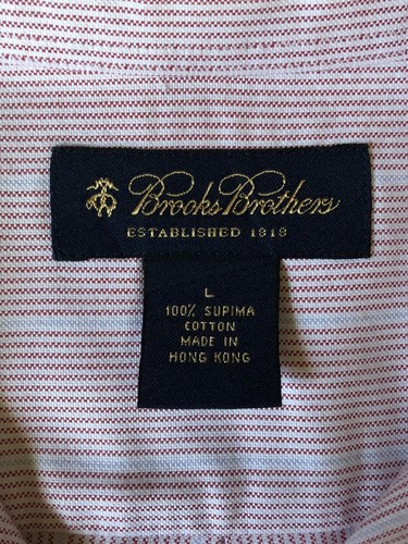 BROOKS BROTHERS Button Up Shirt Men’s Large 100% Pima Cotton Christmas - Picture 5 of 5