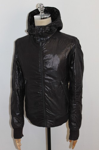 Men's DIESEL Brown Hooded Coat Jacket Size M/L - Picture 3 of 13