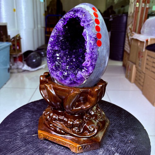 15.43LB Natural amethyst Dinosaur egg Quartz Crystal specimen healing - 第 1/13 張圖片