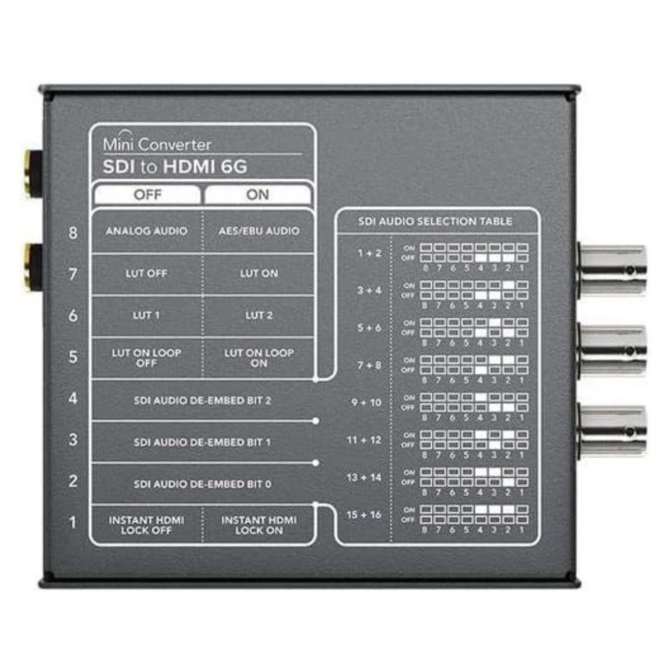 Mini convertidor de video negro Blackmagic Design SDI a HDMI 6G con salidas de audio Foto 3 de 3