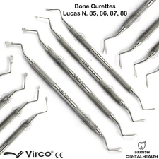 LUCAS BONE CURETTES SET HAND INSTRUMENTS STAINLESS STEEL - VIRCO BRANDEd