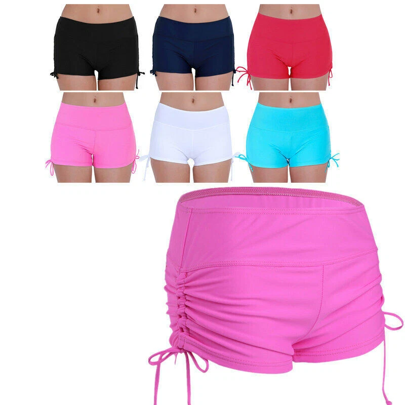 Women's Mid Waist Shorts Swimsuit Briefs Bottom Beach Trunks Beach Boyshorts - Image 2 of 4