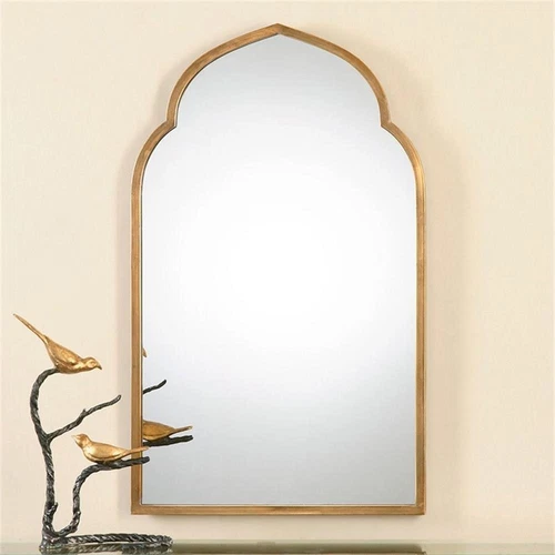 Uttermost Kenitra Contemporary Style Metal Arch Mirror in Gold Finish - Picture 2 of 6