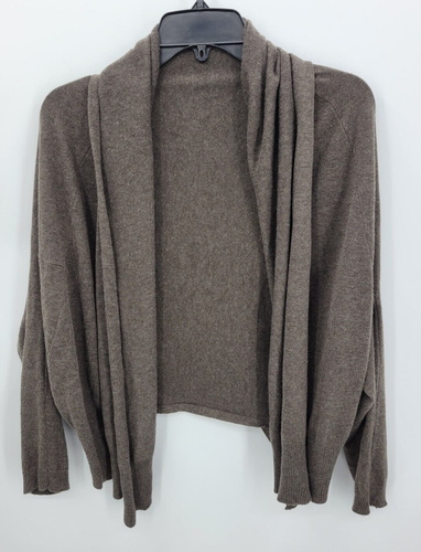 Vince Cardigan Sweater Womens Medium Brown Cashmere Blend Open Dolman Sleeve