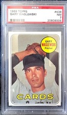 1969 Topps Baseball #438 Gary Waslewski Rookie card St. Louis Cardinals PSA 7 NM