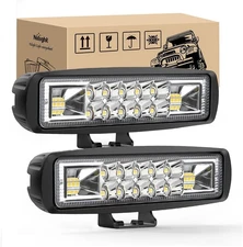 Nilight LED Pods 6 Inch 60W Flood Spot Beam Combo Light Bar Driving Fog Off Road