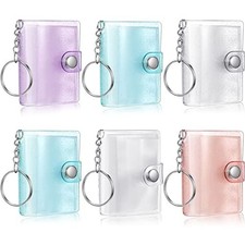 6 Pack 2 Inch Mini Small Photo Album Valentine Transparent, Blue, Pink, Purple