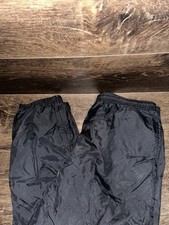 Vintage 90s Nike Windbreaker Pants Mens L Black Ankle Zip Jogger Nylon Swishy