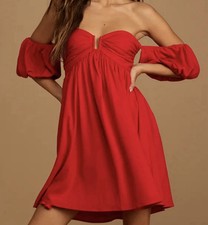 Lulus Red Off The Shoulder Mini Dress