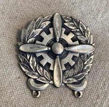 WW2 WWII US Army Air Force Sterling Silver Back AAF Technician Mechanic Badge
