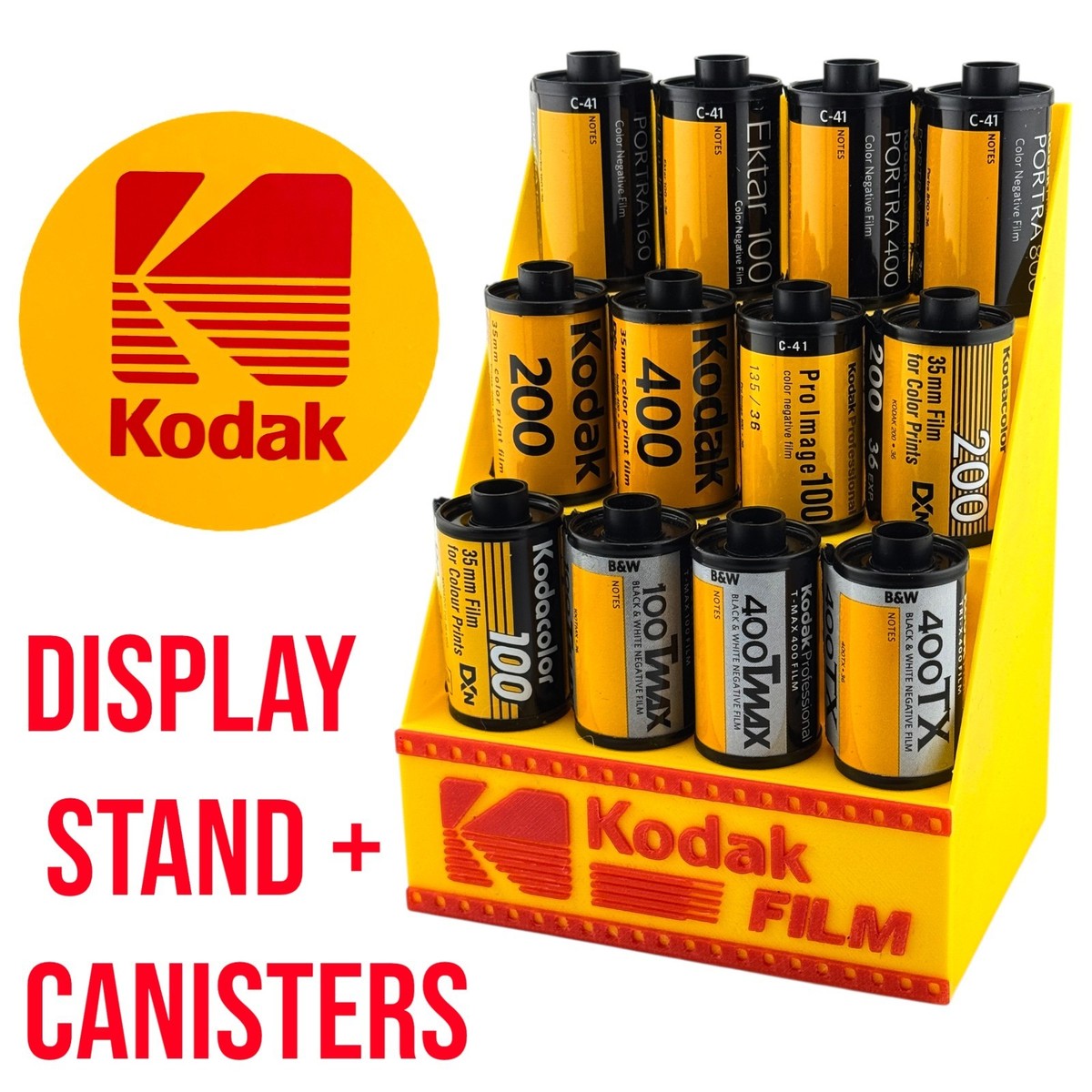 Kodak Film and plate Hanger ①【希少品レア！】 Kodak 35mm Film Display Stand + Canisters, Ideal for Collectors