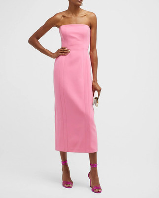 A.L.C. ALC Size 4 Elizabeth Cady Dress Pink Crepe Strapless Midi $550