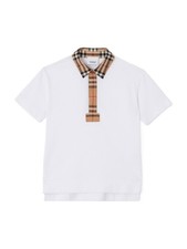 Burberry check-trim short-sleeved polo shirt Kids