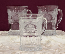 Set/3 Vintage Crystal Clear Fleur de Lis Glas...