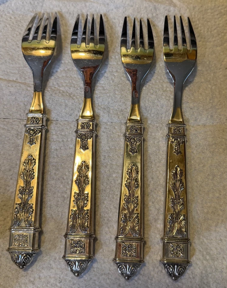 Посеребренные декоративные столовые приборы небольшие вилки - Изображение 2 из 4