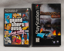 Destruction Derby PS1 PlayStation 1 completo di scatola lunga + Grand Theft Auto PS2