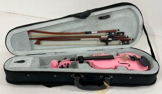 One Tenth Sized Pink Violin Three Bows Case