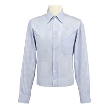 Quiet Luxury Valentino Roma Dress Shirt Men 17.5 Blue Check Italian