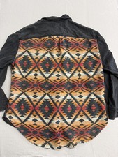 Women's Free People Black Denim Aztec Jacket We the Free - S