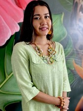 TAGUA NUT NECKLACE S acai bead beach resort unique jewelry artisan handmade 46