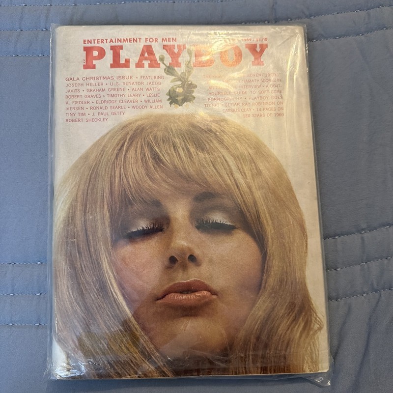 PLAYBOY MAGAZINE DECEMBER 1969, GALA CHRISTMAS EDITION,GLORIA ROOT, NAMATH, VG++