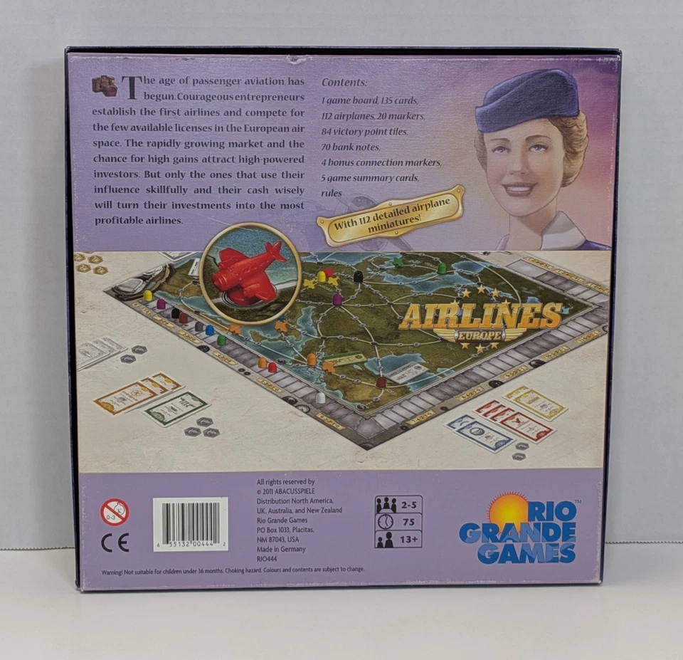 Airlines Europe Board Game Rio Grande Games Alan R. Moon 2011 Complete OOP - Image 2 of 4