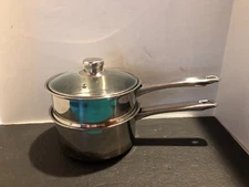 Lynns Edelstahl Rostfrei 18/10 Stainless 2 Quart Sauce Pan With Steamer And Lid