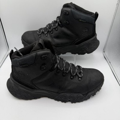 Timberland Motion Scramble Mid Hiking Boots Mens 10.5 Black Leather Waterproof