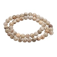 50 StüCk Elongation Stone NatüRliche Steinperlen 6Mm Runde Lose Perlen
