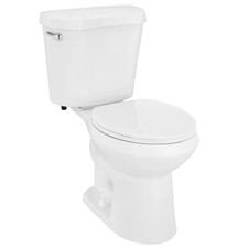 12 Inch Rough in Two-Piece 1.28 GPF Single Flush round Toilet in White Seat Incl