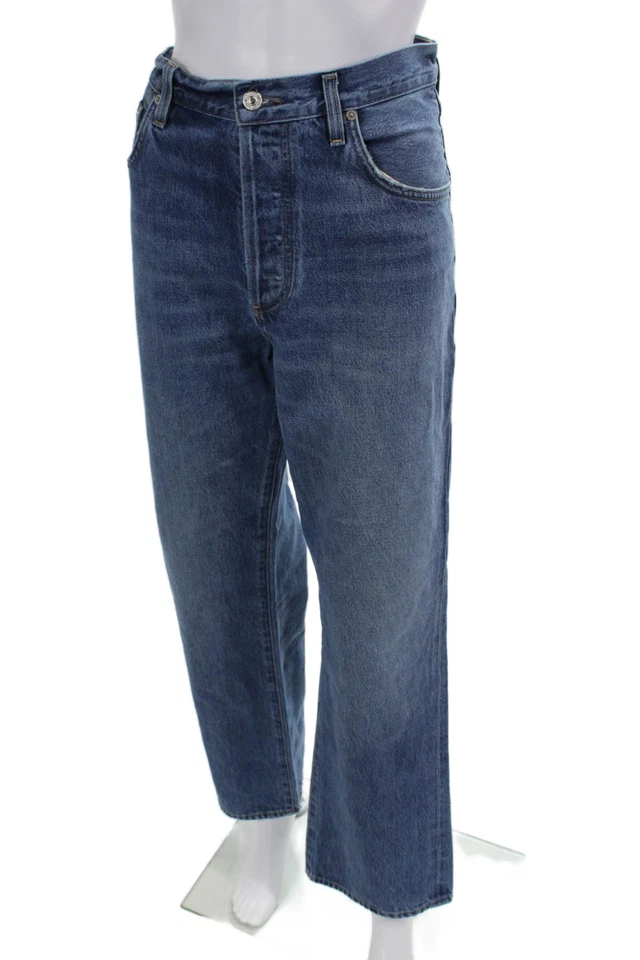 Citizens of Humanity Unisex Blue Straight Wide-Leg Jeans Size 30 - Image 2 of 4