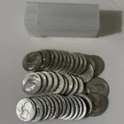 Washington 90% Silver Quarters, full roll, 40 coins, AU, with Plastic Coin Tube